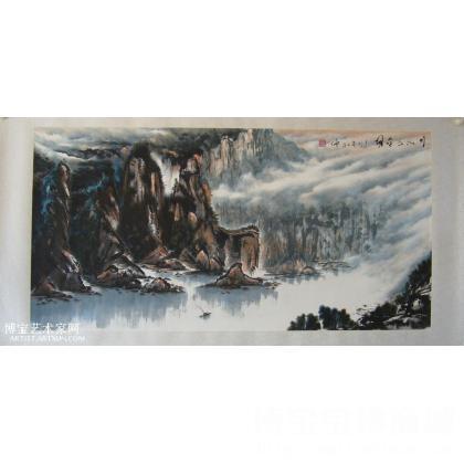 【川江云岭图】 山水画 廖耀华作品 类别: 国画山水作品